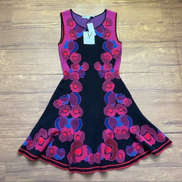 Worn on TV, Diane von Furstenberg Sleeveless Jacquard Body Con Dress Size Small - Picture 4 of 12